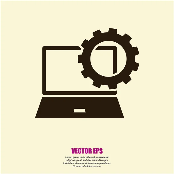 Configuración de parámetros, icono del ordenador portátil — Vector de stock