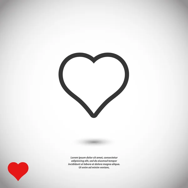 Значок сердца, плоский дизайн — стоковый вектор