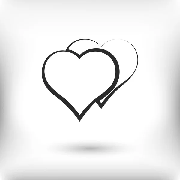 Значок сердца, плоский дизайн — стоковый вектор