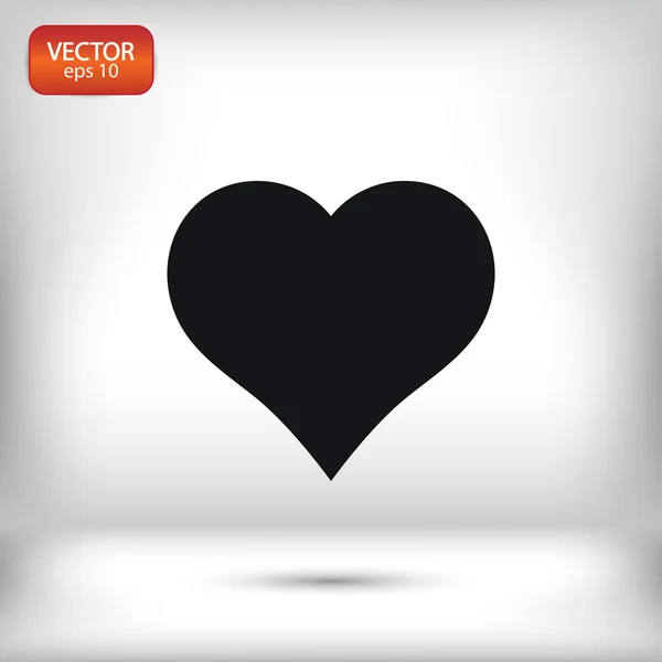 Icona del cuore, design piatto — Vettoriale Stock