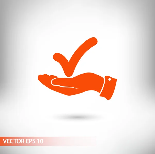 Marque con icono de mano — Vector de stock