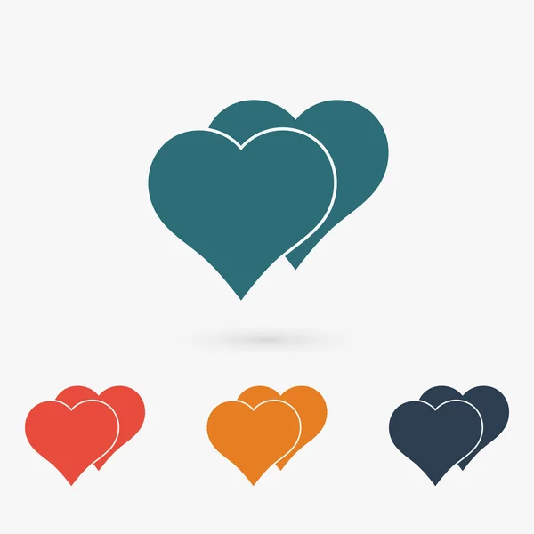 Icono de corazones, diseño plano — Vector de stock