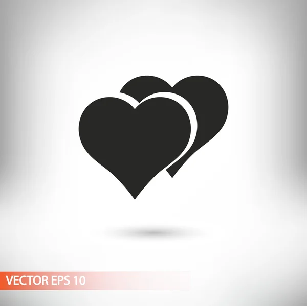 Icono de corazones, diseño plano — Vector de stock