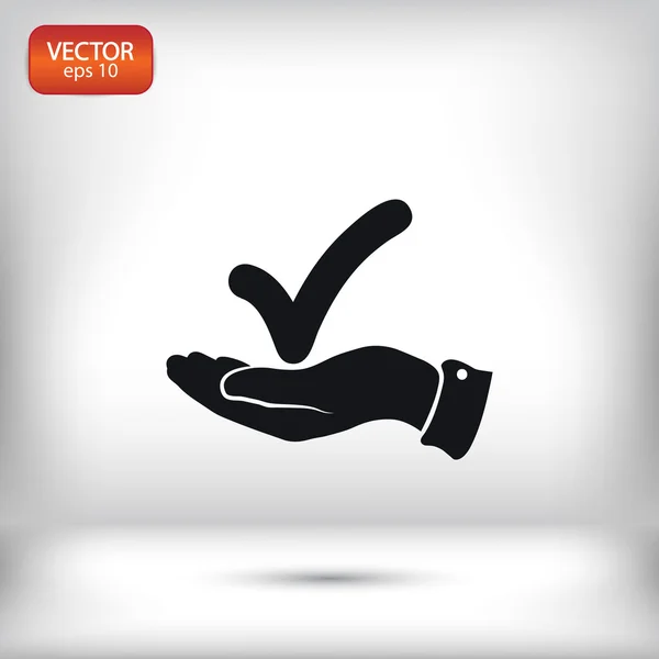 Teek met pictogram van een hand — Stockvector