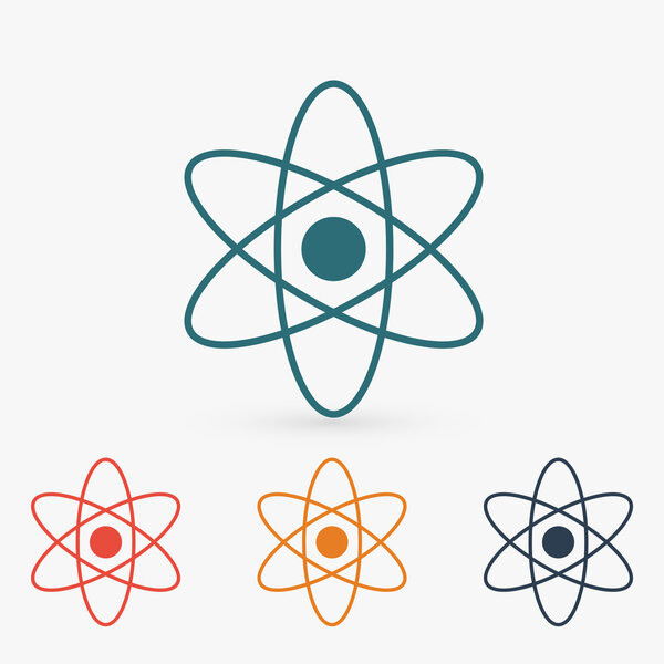 Икона Атома. плоский дизайн
