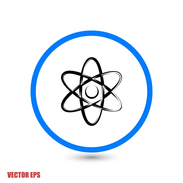 Atom εικονίδιο. επίπεδη σχεδίαση — Διανυσματικό Αρχείο