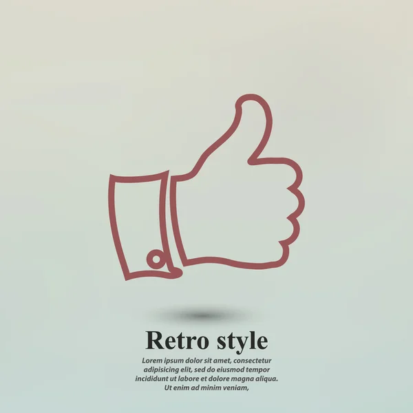 Como el icono del pulgar hacia arriba — Vector de stock