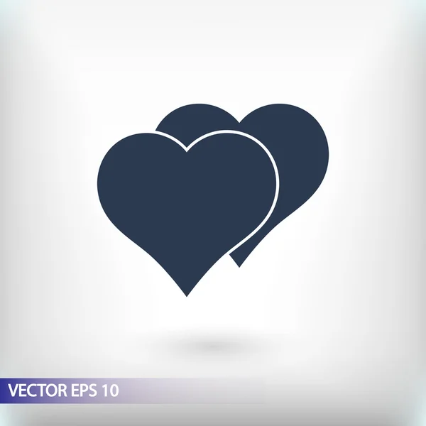 Icono de corazones, diseño plano — Vector de stock