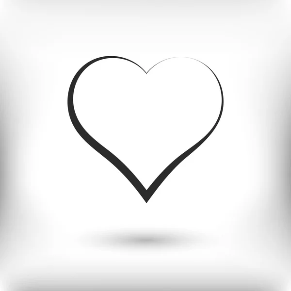 Icono del corazón, diseño plano — Archivo Imágenes Vectoriales