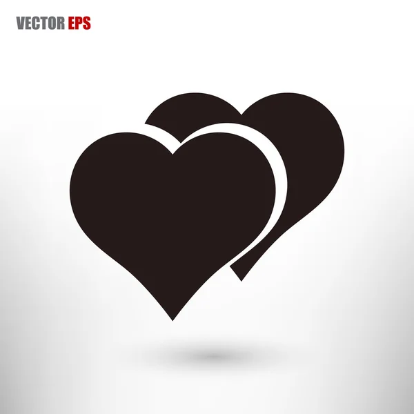 Icono de corazones, diseño plano — Vector de stock