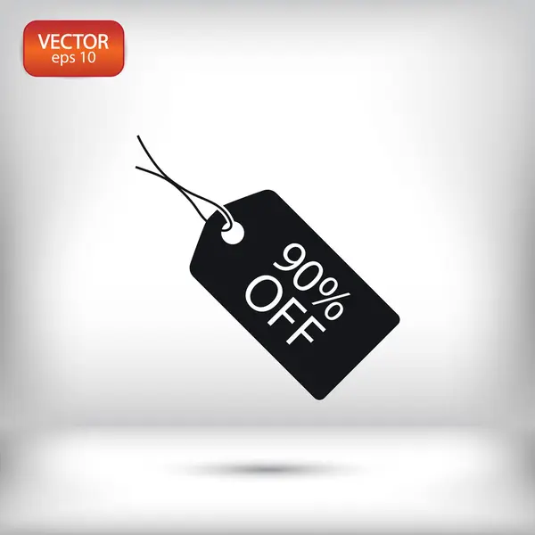 90% tag icon — Stock Vector