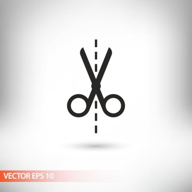 Makas düz tasarım simgesi