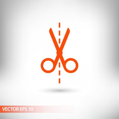 Makas düz tasarım simgesi