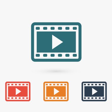 video simgesi, düz tasarım