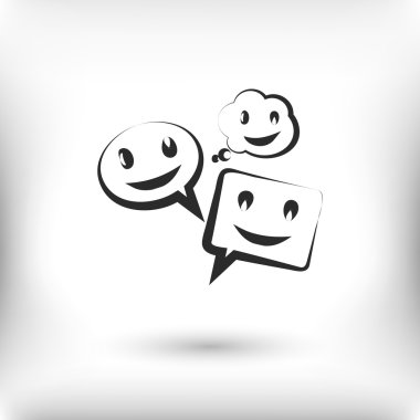 konuşma balonları simgesi gülümse