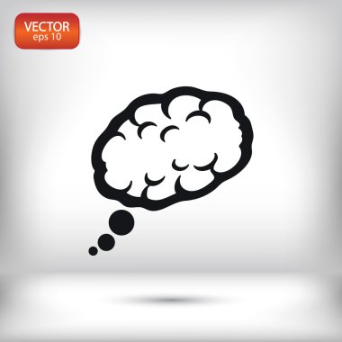 Beyin düz tasarım simgesi