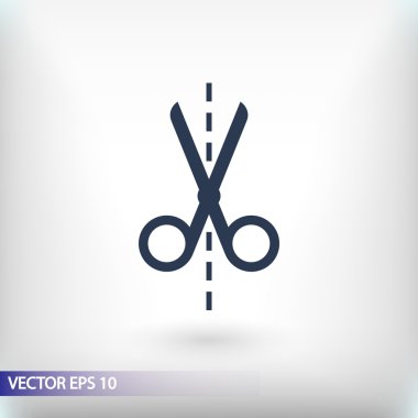 Makas düz tasarım simgesi