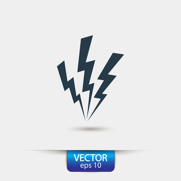 Bliksem platte ontwerp pictogram — Stockvector