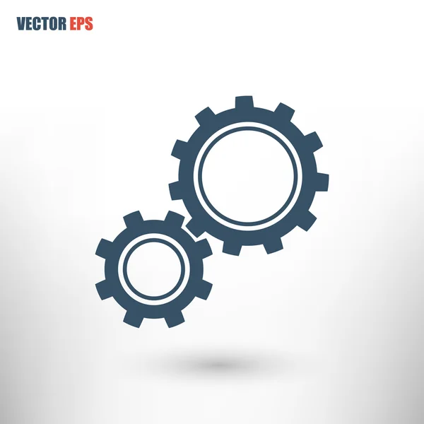 Gears icon, Flat design style — Stock Vector