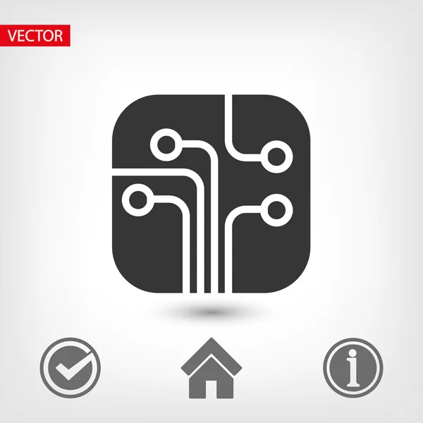 Ícone de placa de circuito — Vetor de Stock