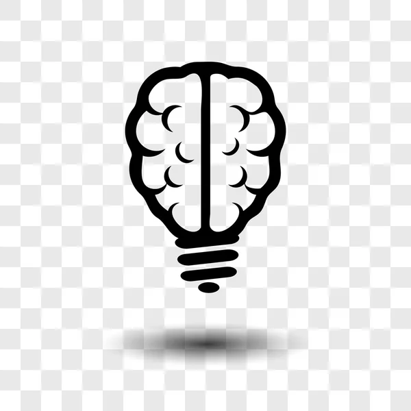 Light bulb hjärnan ikonen — Stock vektor