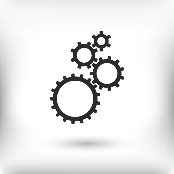 Gears icon, Flat design style — Stock Vector