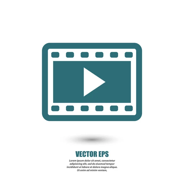 Icono de vídeo, diseño plano — Vector de stock