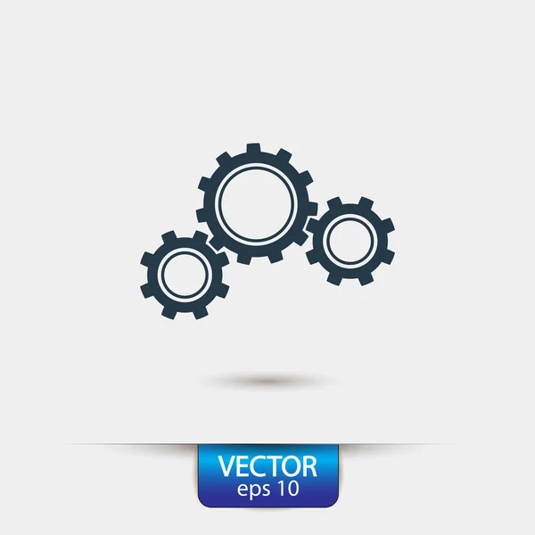 Gears icon, Flat design style — Stock Vector