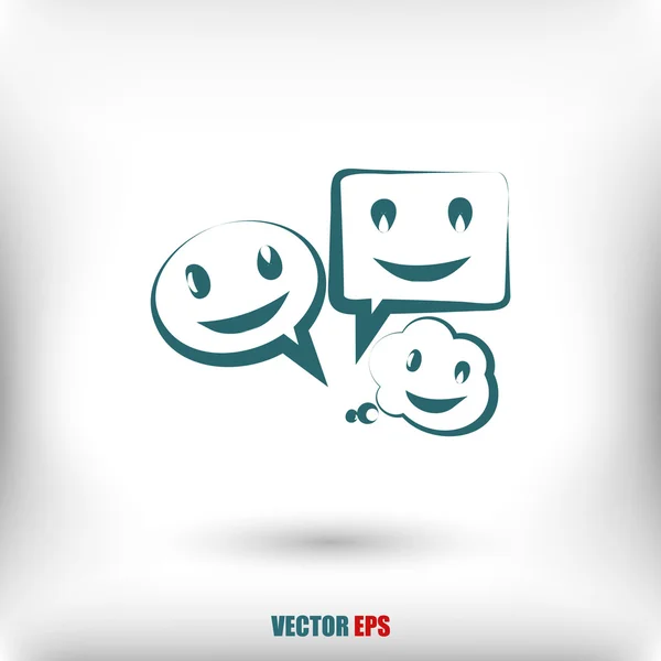 Smile talking bubbles icon — Stock Vector