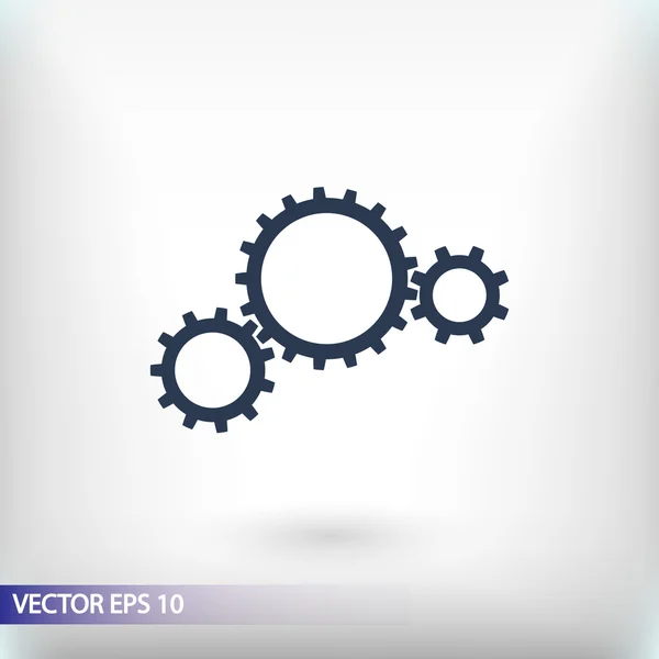 Gears icon, Flat design style — Stock Vector