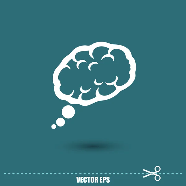 Icône design Cerveau plat — Image vectorielle