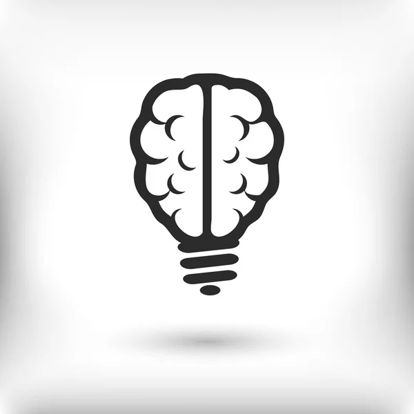 Glühbirne Gehirn Symbol — Stockvektor