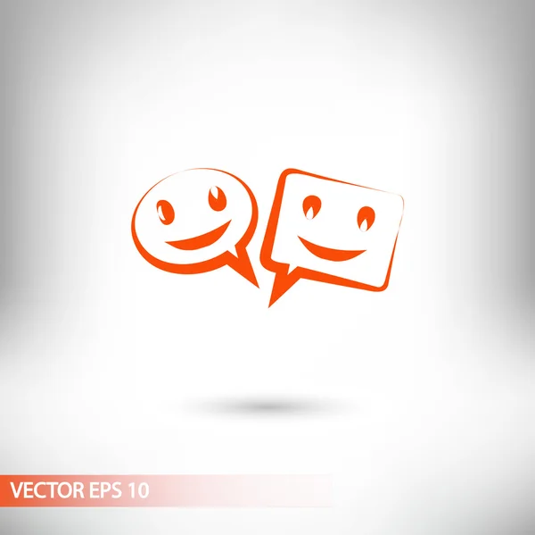 Sonrisa burbujas hablando icono — Vector de stock