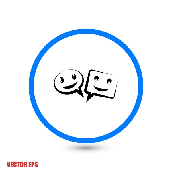 Sonrisa burbujas hablando icono — Vector de stock