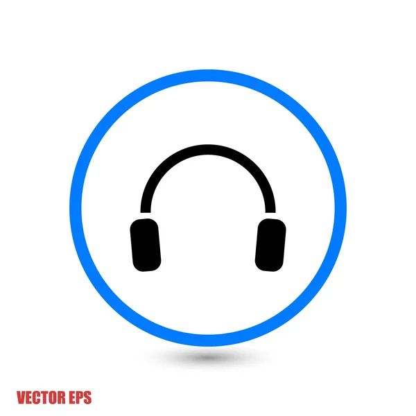 Headphones flat design icon — Stock Vector