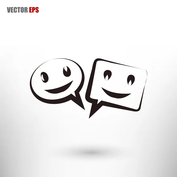 Sonrisa burbujas hablando icono — Vector de stock