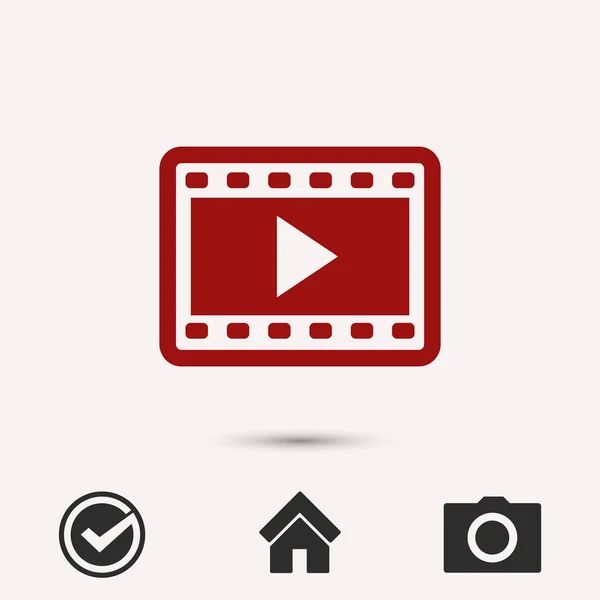 Video icon, flat design — Stock Vector