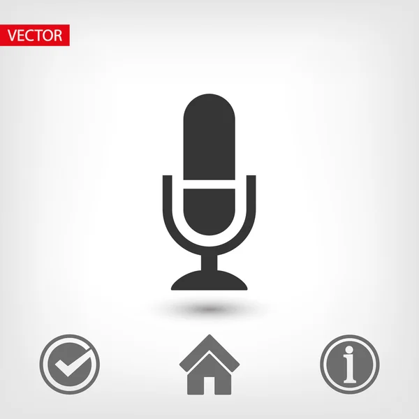 Illustrazione icona microfono . — Vettoriale Stock