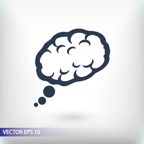 Cerebro icono de diseño plano — Vector de stock