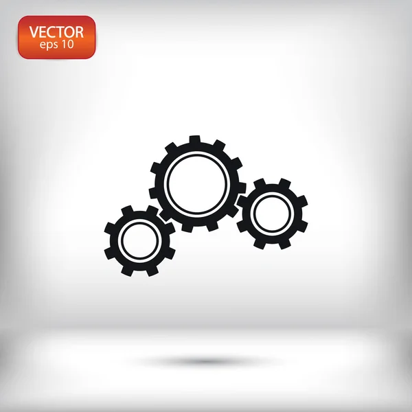 Gears icon, Flat design style — Stock Vector