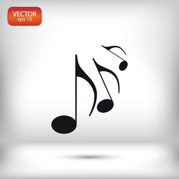 Musique plat icône design — Image vectorielle