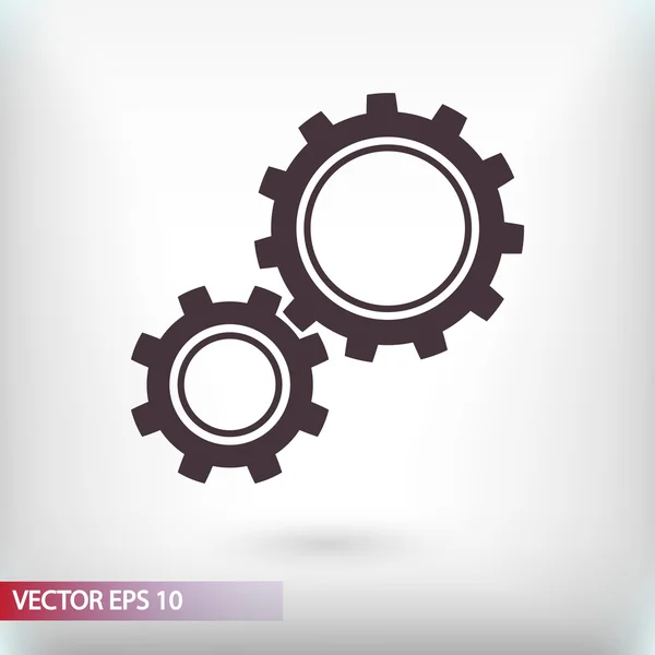 Gears icon, Flat design style — Stock Vector