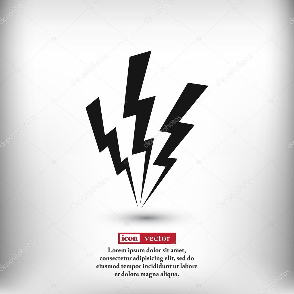 Lightning flat design icon