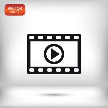 video simgesi, düz tasarım