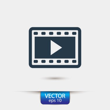 video simgesi, düz tasarım