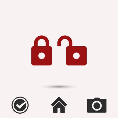 Kilit düz tasarım simgesi