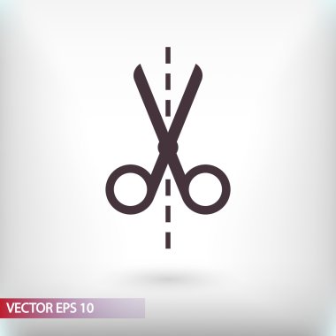 Makas düz tasarım simgesi