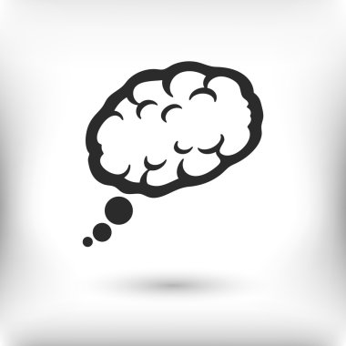 Beyin düz tasarım simgesi