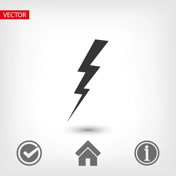 Lightning flat design icon — Stock Vector