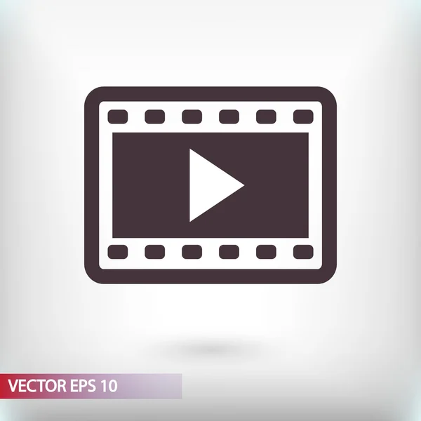 Videóinak ikon, lapos kivitel — Stock Vector